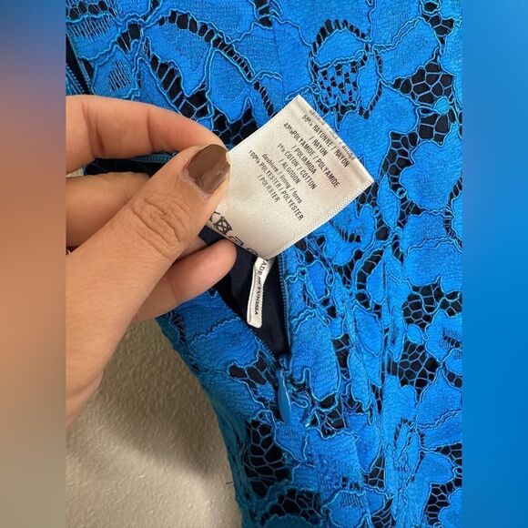 Sandro Mid Length Lace Skirt Blue Sz 1 - Picture 7 of 8